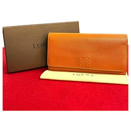 Loewe-Loewe Leather Bifold Wallet Carteira longa de couro em bom estado-Outro