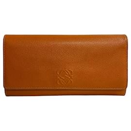 Loewe-Loewe Leather Bifold Wallet Carteira longa de couro em bom estado-Outro