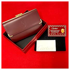 Cartier-Cartier Must De Cartier Leather Bifold Wallet Leather Short Wallet in Excellent condition-Other