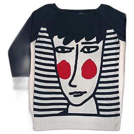 Pull vintage JC de Castelbajac Noir Blanc