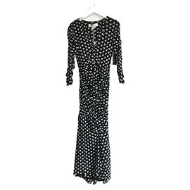 Diane Von Furstenberg Briella gerafftes Mesh-Kleid Schwarz
