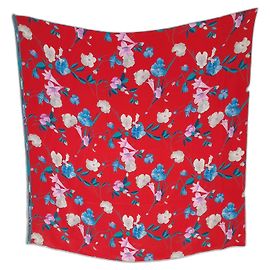 Lenço maxi vermelho com flores, Leonard Paris Vintage Vermelho