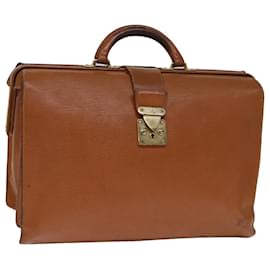 Louis Vuitton-LOUIS VUITTON Epi Serviette Fermoir Businesstasche Braun M54358 LV Auth 74023-Braun