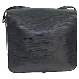 Louis Vuitton-Bolso de hombro LOUIS VUITTON Epi Cartouchiere MM Negro Noir M52242 LV Auth 73673-Negro
