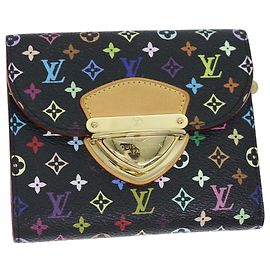 LOUIS VUITTON Multicolor Portefeuille Koala Wallet Black M58015 LV Auth 74334 Black