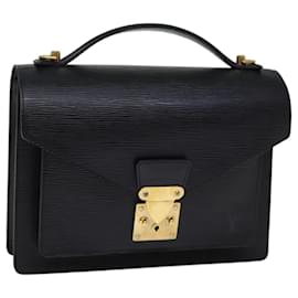 Louis Vuitton-Bolsa de mão LOUIS VUITTON Epi Monceau 28 preta M52122 Autenticação de LV12632-Preto