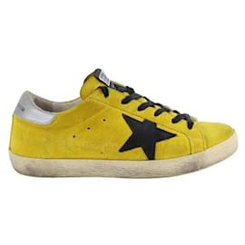 Golden Goose-Superstar Suede Sneakers-Yellow