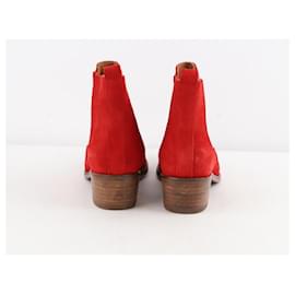 Autre Marque-Boots en daim-Rouge