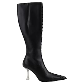 Autre Marque-Aline leather boots-Black