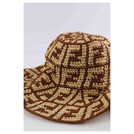 Fendi-Chapeau en coton-Marron