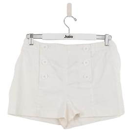 Red Valentino-Cotton mini shorts-White