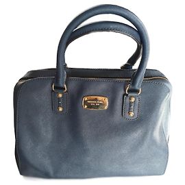 Michael Kors Jet Set Navy Blue Leather Bag Blue