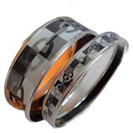 Hermès HERMES  2 bracelets OPTIQUE CHAINE ANCRE PALLADIE PLATINE Gris