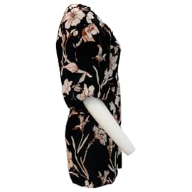 Autre Marque-Cara Cara Inslee Robe Adolphine en velours noir fleuri-Noir