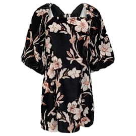 Autre Marque-Cara Cara Inslee Robe Adolphine en velours noir fleuri-Noir