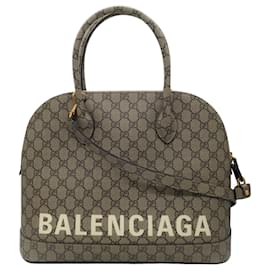 Autre Marque-Sac à main en toile suprême Gucci x Balenciaga beige multi GG Supreme-Beige