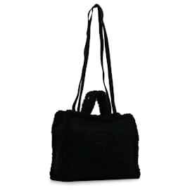Autre Marque-Schwarze, große Shopper-Tasche „Telfar x UGG“ aus Lammfell in Crinkle-Optik-Schwarz