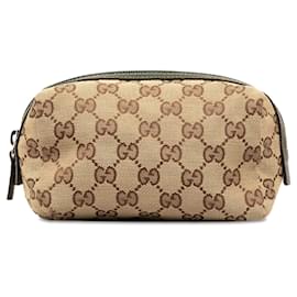 Gucci-Bolsa de lona Gucci GG marrom-Marrom