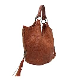 Henry Béguelin-Bolsa Hobo de couro tecido Henry Beguelin marrom-Marrom