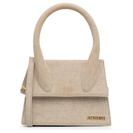 Jacquemus-Sac à main en toile Jacquemus Le Grand Chiquito beige-Beige