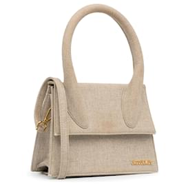 Jacquemus-Sac à main en toile Jacquemus Le Grand Chiquito beige-Beige