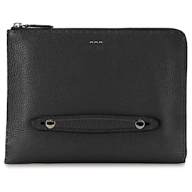 Fendi-Bolso de mano Selleria de cuero Fendi negro-Negro