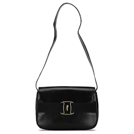 Salvatore Ferragamo-Black Ferragamo Vara Shoulder Bag-Black