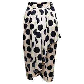 Loewe-White & Navy Loewe Polka Dot Pencil Skirt Size EU 42-White