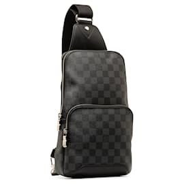 Louis Vuitton-Schwarze Louis Vuitton Damier Graphite Avenue Sling Umhängetasche-Schwarz