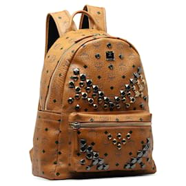 MCM-Mochila MCM Visetos Stark com tachas marrom-Marrom