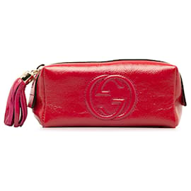 Gucci-Pochette Soho en cuir verni rouge Gucci-Rouge