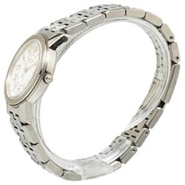 Hermès-Relógio Carrick de aço inoxidável de quartzo Hermes prateado-Prata