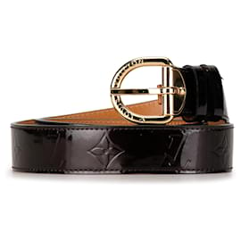 Louis Vuitton-Ceinture noire Louis Vuitton Monogram Vernis-Noir