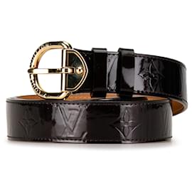 Louis Vuitton-Black Louis Vuitton Monogram Vernis Belt-Black