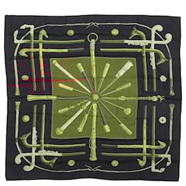 Hermès-HERMES Scarves T.  Silk-Black