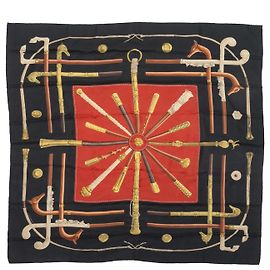 Hermès Bufandas HERMES T. Seda Negro