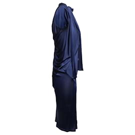 John Galliano-Vestido azul marinho John Galliano sem mangas com gola redonda tamanho IT 40-Azul marinho
