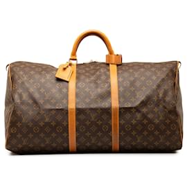 Louis Vuitton-Bolsa de viaje marrón Louis Vuitton Monogram Keepall 60-Castaño