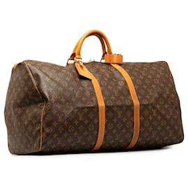 Louis Vuitton-Bolsa de viaje marrón Louis Vuitton Monogram Keepall 60-Castaño