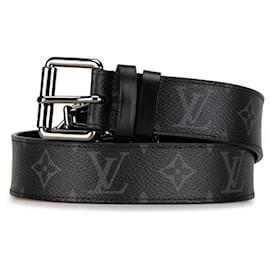 Louis Vuitton-Black Louis Vuitton Monogram Eclipse Reversible Belt-Black