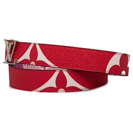 Louis Vuitton-Ceinture réversible emblématique rouge Louis Vuitton Monogram Giant-Rouge