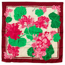 Gucci-Red Gucci x Ken Scott Floral Print Silk Scarf Scarves-Red