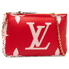 Louis Vuitton-Bolsa Red Louis Vuitton Monograma Gigante Jungle Pochette com Zip Crossbody-Vermelho