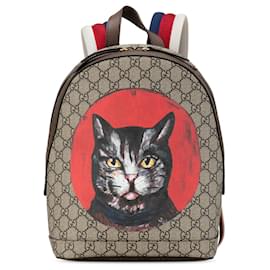 Gucci-Mochila Gucci GG Supreme Mystic Cat marrom-Marrom