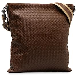 Bottega Veneta-Bolsa Crossbody Bottega Veneta Intrecciato Marrom-Marrom