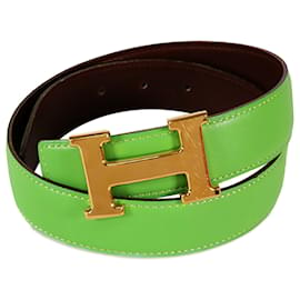Hermès-Green Hermès Constance Reversible Belt-Green