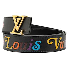 Louis Vuitton-Black Louis Vuitton Monogram New Wave Belt-Black