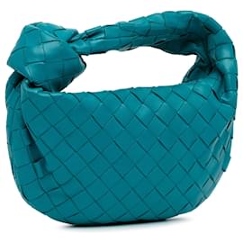 Bottega Veneta-Bolsa Bottega Veneta Mini Intrecciato Jodie Azul-Azul