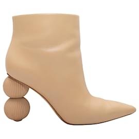 Cult Gaia-Beige Cult Gaia Cam Bauble Pointed-Toe Ankle Boots Size 37-Beige