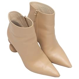 Cult Gaia-Beige Cult Gaia Cam Bauble Pointed-Toe Ankle Boots Size 37-Beige